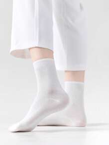 5 pares Calcetines de tripulación unicolor - Ver 2