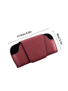 1pc Car Glasses Clip Multi Functional Leather Car Glasses Box Car Glasses Storage Box - one-size - View 6