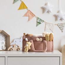 1 件装婴儿尿布收纳盒，适用于换尿布台，婴儿尿布和婴儿湿巾收纳篮，婴儿洗澡礼物，汽车收纳盒，育儿室尿布收纳盒，便携式尿布收纳