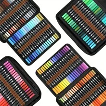 1set Colored Double Head Marker Pen, Modern Marking Pen For Students