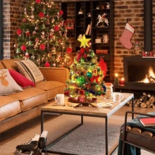 Mini Small Christmas Tree With LED Lights Tabletop Artificial Xmas Ornament Gift For Holiday ,Christmas Party Decorations And Daily Furniture Decoration - Multicolor - View 10