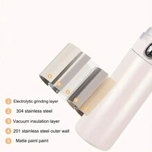 Bình nước bằng thép không gỉ tùy chỉnh | Tên khắc bằng laser | Nắp khóa chống rò rỉ | Có thể tái sử dụng, | 400ml/13,52oz | Màu hồng - hồng - Xem 5