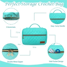Crochet Kits For Beginner, All-Inclusive Crochet Kit For Adults With 14 Size Ergonomic Crochet Hooks,12 Crochet Yarns Balls & Crochet Bag - màu xanh lá - Xem 4