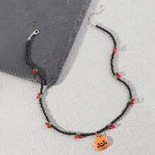 1 chiếc vòng cổ Halloween thời trang Châu Âu & Mỹ, vòng cổ choker mặt dây chuyền hình quả bí ngô màu đen sáng tạo, thích hợp cho phụ nữ đeo trong những dịp lễ hội hoặc hàng ngày - bí ngô vui nhộn - Xem 2