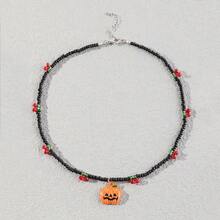 1 chiếc vòng cổ Halloween thời trang Châu Âu & Mỹ, vòng cổ choker mặt dây chuyền hình quả bí ngô màu đen sáng tạo, thích hợp cho phụ nữ đeo trong những dịp lễ hội hoặc hàng ngày - bí ngô vui nhộn - Xem 3