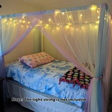 1pc Mosquito Net 4-Corner Bed Netting Canopy For Queen/King Sized Bed Polyester Fabric Protection Children Bedding