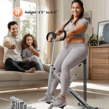 Flybird Pink Squat Machine Rowing Machine For Home 2 In 1 Rower & Squat Assist Workout Foldable Rower For Home Full Body Worikout Adjustable 4 Resistance Bands 330lbs - 灰色 - 查看 7