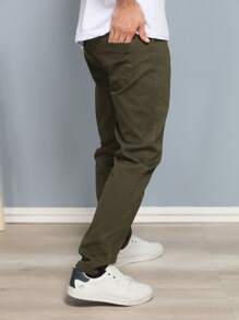Estone Men's Skinny Jeans With Elastane - 軍綠色 - 查看 4