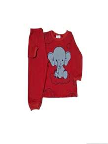 Baby Set - Blouse, Long Sleeve Trousers, 100% Cotton, Boys, RN To GG, Ref 2009 - Đỏ - Xem 1