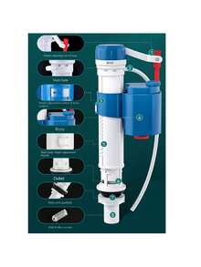 1pc Adjustable Universal Fit Float Valve And Flush Valve Set For Toilet Cisterns - Easy Installation, Reusable, Plastic Construction, Pre-Pasted Mounting, Compatible With Old-Style Toilets - Bathroom Plumbing Replacement Parts With Durable Design - Multicolor - View 7