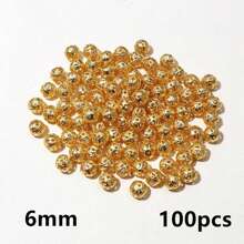 50-200pcs Hollow 6-10mm Diameter Beads Spacer Beading Bead Charms For DIY Jewelry Making Accessories - Spacer Beads - View 8