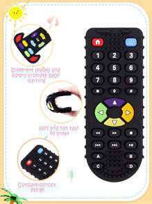 2 件装婴儿硅胶牙胶 婴儿出牙玩具 婴儿遥控玩具 婴幼儿玩具 感官咀嚼玩具 幼儿新生儿礼物