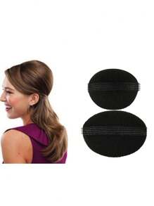 4pcs Fluffy Sponge Invisible Hair Comb Hair Pad Black Hair Clip Insertion Tool Kit Suitable For Women Girls DIY Hairstyle, Hair Accessories, Wedding, Bride Hair Styling, Side Comb - Black - View 13