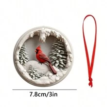 1 Pc Acrylic Flat Pendant, Bird, Reindeer Design With Ribbon , Christmas Tree Ornament Listing,Christmas