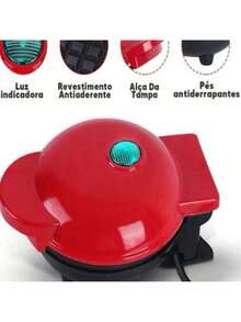 Mini Compact Heart Waffle Maker - màu đen - Xem 2