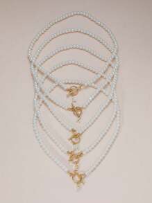 女士字母项链，大写CZ A-Z字母金项链，粗链项链，嘻哈风格首饰 - 金色 - 查看 6