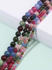 天然石頭多色碧玉圓形散珠4 6 8 10毫米,可選擇尺寸進行手工珠寶製作,diy手鏈項鍊飾品 - 彩色 - 查看 3