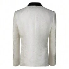 Mens White Floral Tuxedo Jacket Paisley Slim Fit Shawl Lapel Suit Blazer Jacket For Dinner Prom Party Wedding White - 白色 - 查看 2