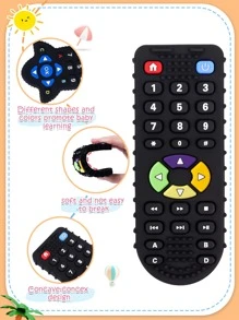 2 件装婴儿硅胶牙胶 婴儿出牙玩具 婴儿遥控玩具 婴幼儿玩具 感官咀嚼玩具 幼儿新生儿礼物