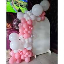 Pink And White Balloon Arch Kit, 140Pcs Macaron Pink Balloon Matte White Balloon 18 12 10 5 Inch Different Size Balloons For Engagement Wedding Birthday Shower Gender Reveal Decorations - Trending, Best Seller, New Arrival, Party Supplies, Elegant Decor, Party Decoration, Wedding & Birthday - 粉色 - 查看 2