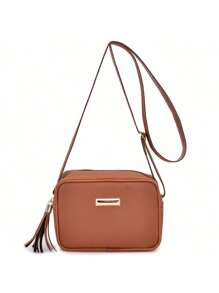 Women's Bag Kit 2 Pieces Medium Square Caramel Crossbody + Small Oval Black Crossbody - Nhiều màu - Xem 6