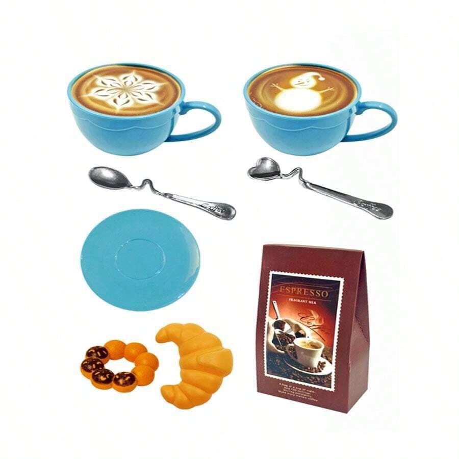 Service à Thé Jouets En Bois Pour Enfants - Set Pâtisserie Avec Gâteaux Et Présentoir - Jeu D’Imitation Éducatif