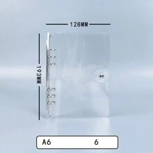 A6/A7 基本款 PVC 环 6 毫米活页夹 文件夹 带夹子 纽扣 填充物 预算资金整理器 - 無色 - 查看 2