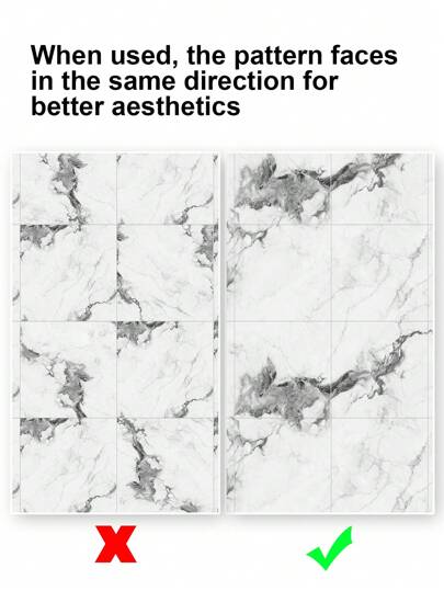 Marble Peel Stick Waterproof Shower Wand Panels, Backsplash Tile, PVC Panels Bathroom, Kitchen, Living Room 11.8"X11.8" Tiles, Renovation Stickers Paper, Wallpapers, ation Items Refresh Your Home, Festival Birthday Graduation view 6