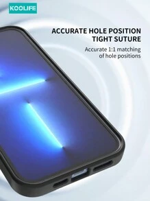 1 Stück Koolife hautfreundliche Rotationsring Handyhülle mit eingebautem Linsenfilm, beidseitig matter PC+TPU kompatibel mit iPhone 13/13Pro/13ProMax/14/14Plus/14Pro/14ProMax/15/15Pro/15Plus/15ProMax - Graphitschwarz - Übersicht 5