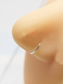 1pc New Hot Sell 925 Sterling Silver D Shape Fake Nose Ring 18G Fashion Non Pierced Nose Hoop Jewelry