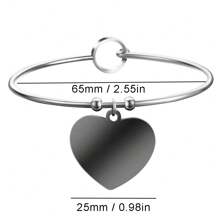 Personalisiertes Herz-förmiges Foto-Armband, schwarzes Edelstahl-Herz-Armband, personalisiert für Familie, Haustier, Schwarz-Weiß-Foto, Geburtstagsgeschenk, Urlaubsgeschenk Valentinstag