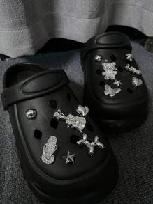 13pcs/Set Cartoon Bear Detachable Decoration Charms For Hollow Out Clogs, Garden Shoe Accessories
