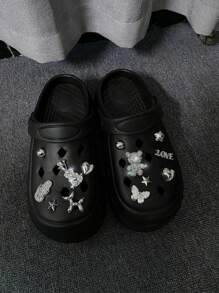 13pcs/Set Cartoon Bear Detachable Decoration Charms For Hollow Out Clogs, Garden Shoe Accessories