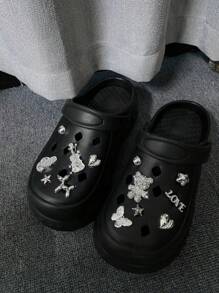13pcs/Set Cartoon Bear Detachable Decoration Charms For Hollow Out Clogs, Garden Shoe Accessories