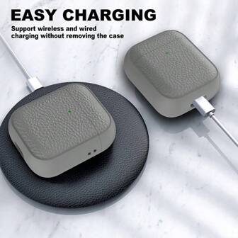 Case Compatible With Airpods 1/2, Airpods Pro, AirPods Pro2, AirPods 3, AirPods 4, TPU Simulated Leather Case High-Looking, Comprehensive Protection With Keychain