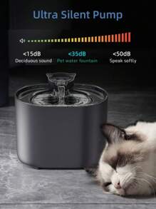 2.2L/74.5oz/0.58 Gallon Automatic Pet Water Fountain With Cat Shaped, Ultra Quiet Water Pump, Suitable For Medium & Small Cats And Dogs, Replacement Pump Available Separately