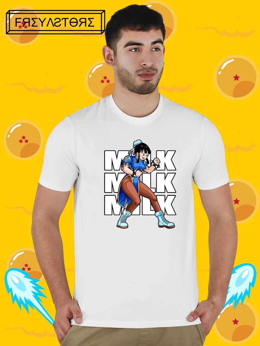 PLAYERA Anime Freya Store Milk Fighter Esferas D. - Blanco - Ver 1