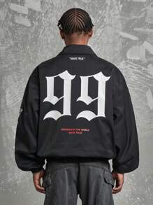 MT99 Giacca Streetwear americana stile motociclista con toppe ricamate, Giacca a vento sportiva vintage casual e ampia, Moda