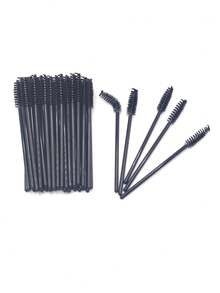 100pcs 50pcs Disposable Mascara Extension Brush Sets - Eyebrow Applicator, Black, Nylon Brush, ABS Plastic Handle, Fragrance Free - Multicolor - View 4