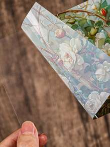 4 张/包烫印复古花卉植物拼贴材料纸用于背景复古垃圾日记本美学贴纸相册剪贴簿 - 彩色 - 查看 11