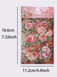 4 张/包烫印复古花卉植物拼贴材料纸用于背景复古垃圾日记本美学贴纸相册剪贴簿 - 彩色 - 查看 2