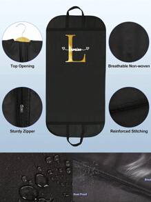 1pc Customized Portable Dustproof 1pc 1pc Clothing Covers Personal Tailor Nonwovens Waterproof Clothes Dust Cover Tote Bags Personalized Custom Pattern Name Initials A To Z Letter Clothes Dust Case Dress Protector Garment Bags Outdoors Close Organizer Dress Cover Suit Coat Storage Bag Garment Bags Wardrobe Hanging Garment Protector Cover Bag, Multifunction, Versatile, Large Capacity, Lightweight, Functional, Practical, All-Purpose, Colorful, Cute, Adorable, Contracted, Funny, Kawaii, Y2K, Minimalist, Commuting, Business Casual, Basics, Custom, Personalized, Unique, Customized, Ideal Gifts For Him, Ideal Gifts For Her, Her, Boyfriend, Girlfriend, Family, Friends, For Anniversaries, For Birthdays, For Holiday/ Vacation, For Outdoors/Outings/Travel/Hiking/Stadium/Sports/Climbing, For Business/Commute/Work/Office, Travel