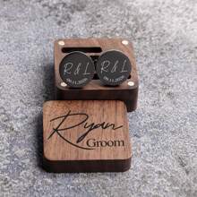 伴郎个性化袖扣、伴郎礼物、个性化袖扣、伴郎袖扣领带夹套装、刻字袖扣、婚礼袖扣、最佳男士礼物、新娘父亲定制袖扣、送给男友的毕业礼物、婚礼礼物、圣诞节礼物、冬季礼物、秋季礼物、节日珍藏、冬季时尚、圣诞礼物、永恒的爱 - 黑色 - 查看 4