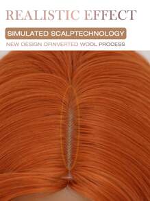 橙色长卷发假发，迷人女士中分波浪假发，采用耐热合成纤维制成，适合日常派对、角色扮演、万圣节装扮，24英寸 - 橘色 - 查看 8