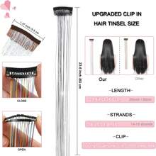 6pcs Shiny Hair Clips, 23.6 Inch Sequin Hair Clips, Heat Resistant Shiny Fairy Hair Accessories, Suitable For Women (Black)