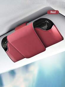 1pc Car Glasses Clip Multi Functional Leather Car Glasses Box Car Glasses Storage Box - one-size - View 15