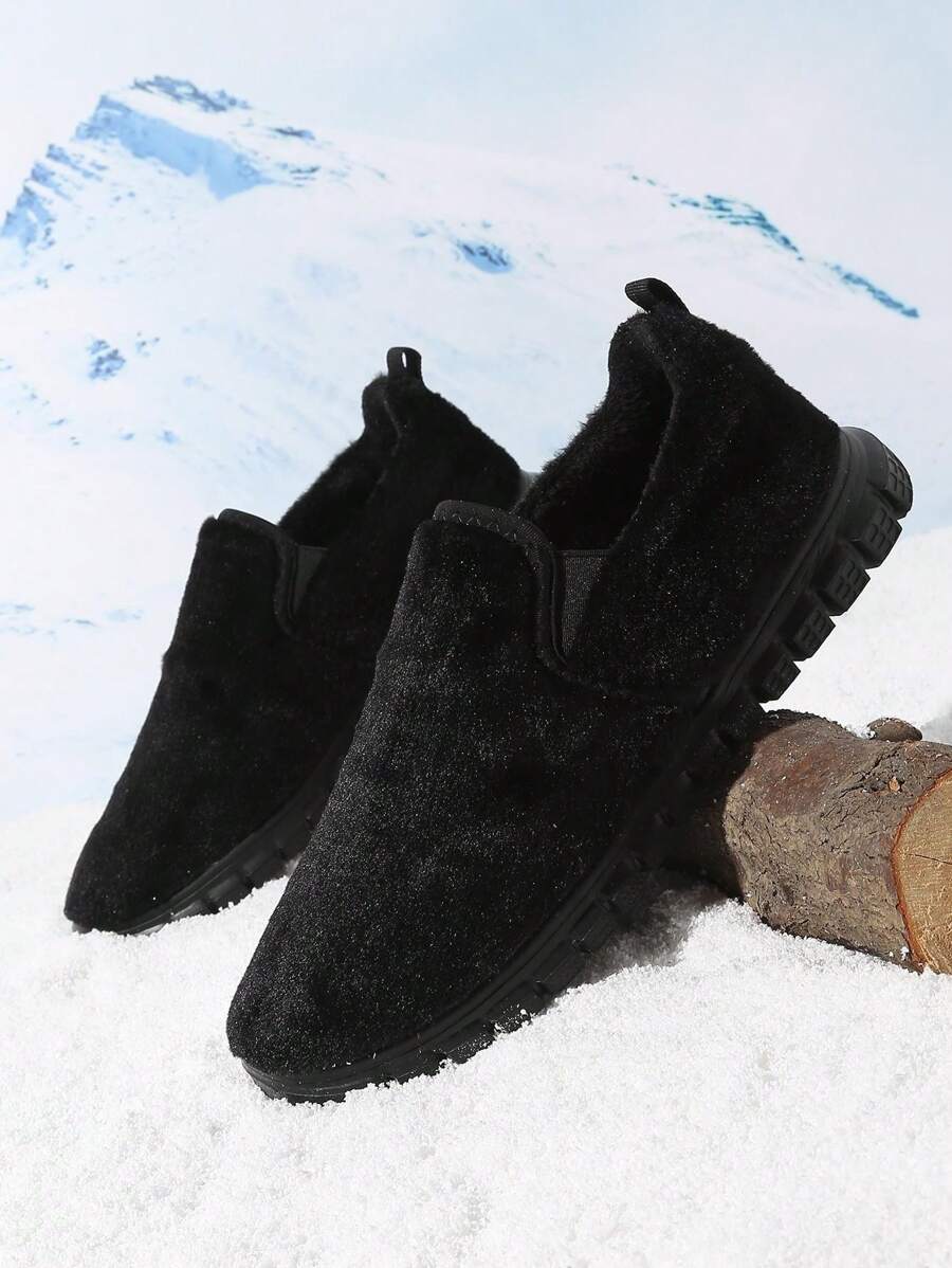 Giày lười nam đế bệt màu đen Giày thể thao thường ngày Giày đế bằng nhẹ Giày đi làm Du lịch Lái xe Đi bộ Giày mùa đông - màu đen - Xem 1