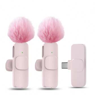 Trådlös Lavalier-mikrofon för smartphone, plug-play trådlös mikrofon för video/ljudinspelning, Clip On Lapel Mic för intervju/vlogg/undervisning