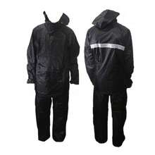 Motorcycle Raincoat Motorcycle Jacket Pants Reinforced Set - 黑色 - 查看 1
