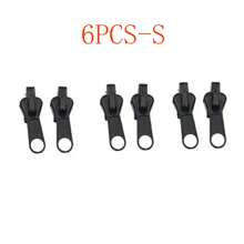 3 Sizes 6PCS Universal Instant Fix Zipper Repair Kit Replacement Zip Slider Teeth Rescue Sewing Clothes Bag Zippers Tool Accessories - Black - View 12